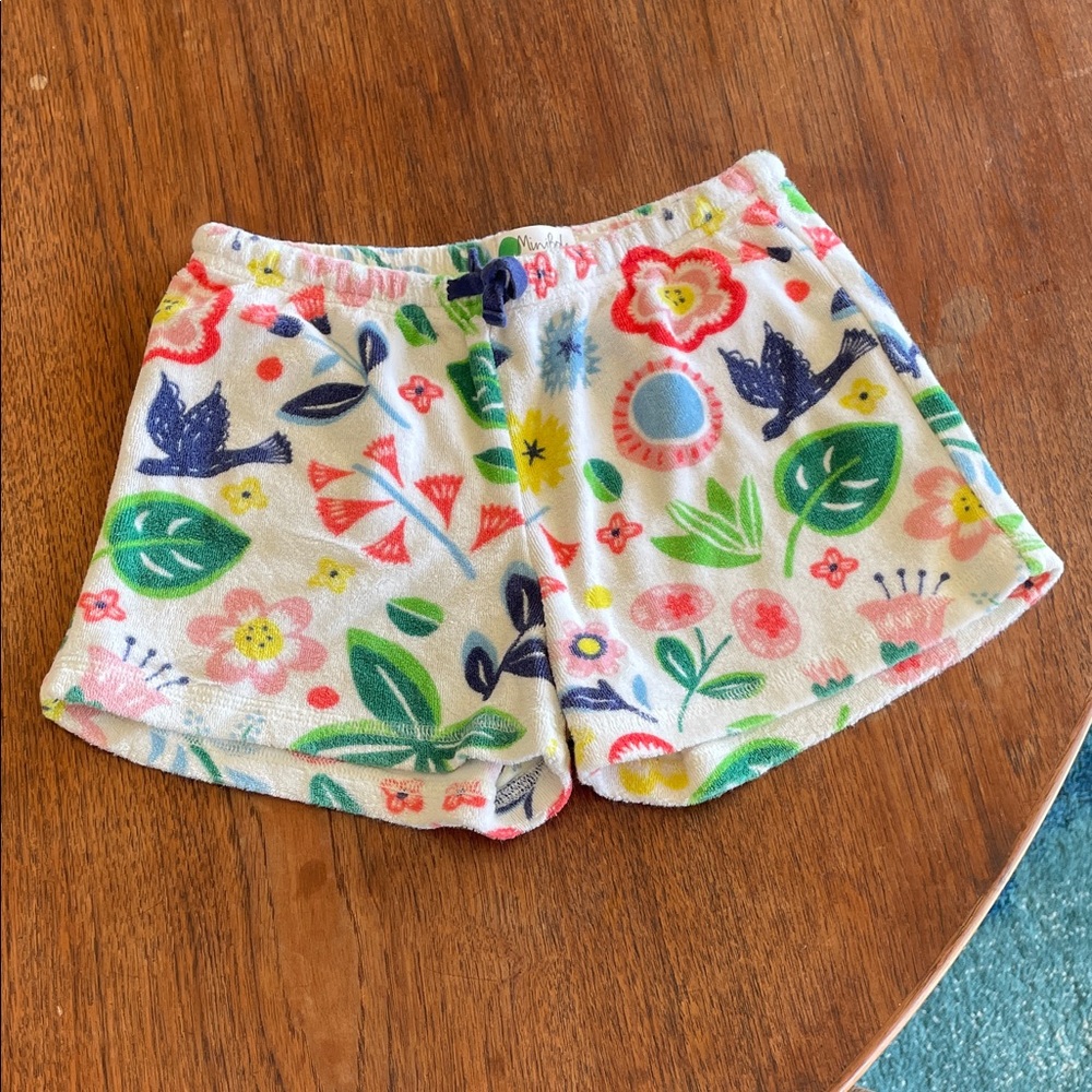Mini Boden Terry Cloth Floral Print Kids Shorts
